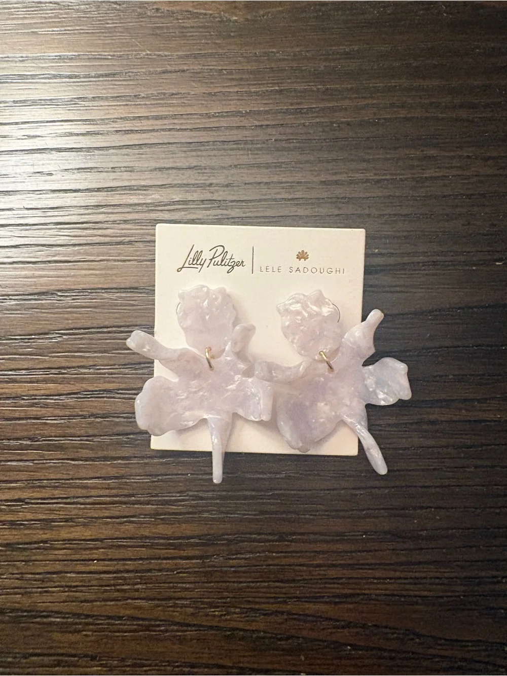 NEW Lilly Pulitzer x Lele Sadoughi ivory statement earrings